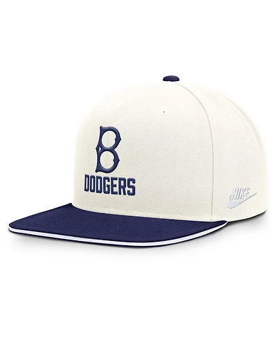 Nike Men's Cream/Royal Brooklyn Dodgers Cooperstown Pro Dri-fit Snapback Hat