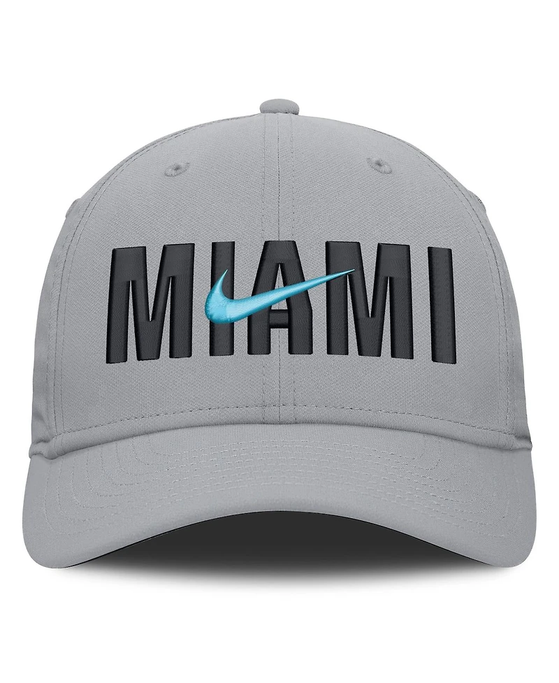 Nike Men's Gray Miami Marlins Primetime Rise Dri-fit Flex Hat