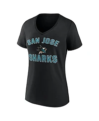 Logo Athletic Women's Black San Jose Sharks Arch Victory V-Neck T-Shirt