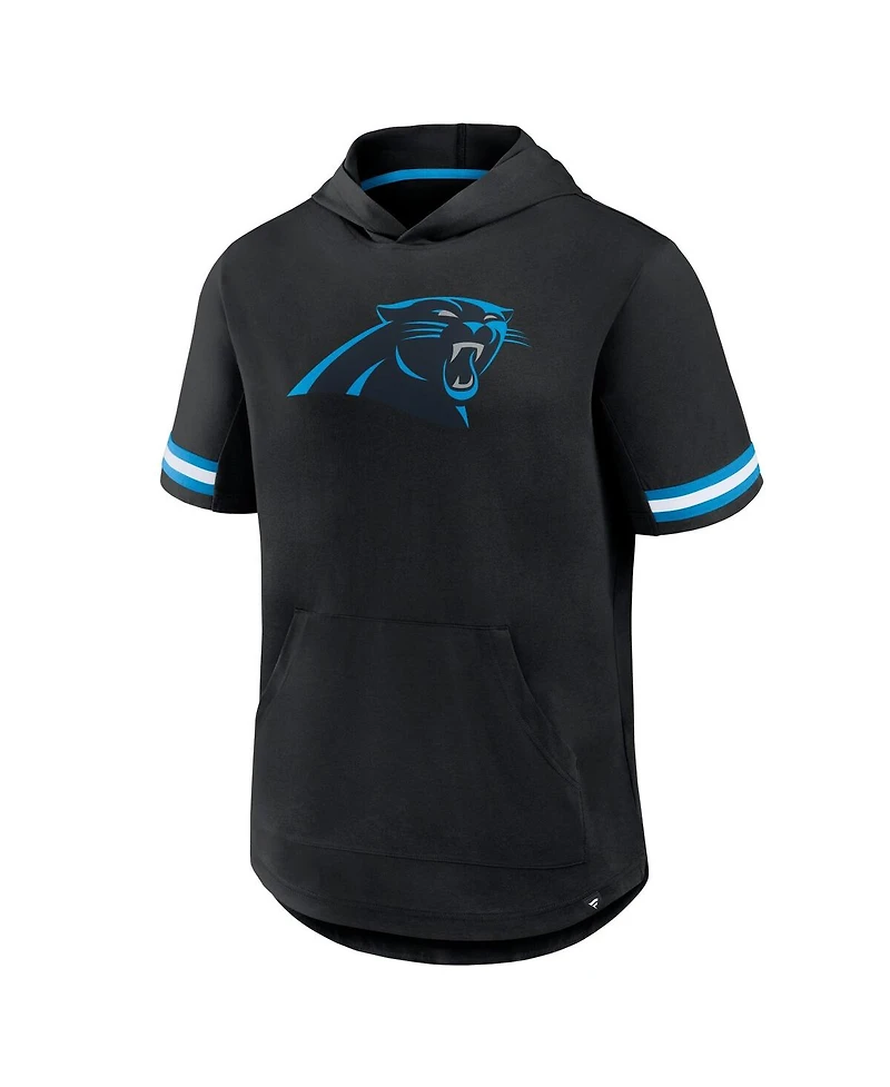 Fanatics Men's Black Carolina Panthers Optimal Play Short Sleeve Hooded T-Shirt