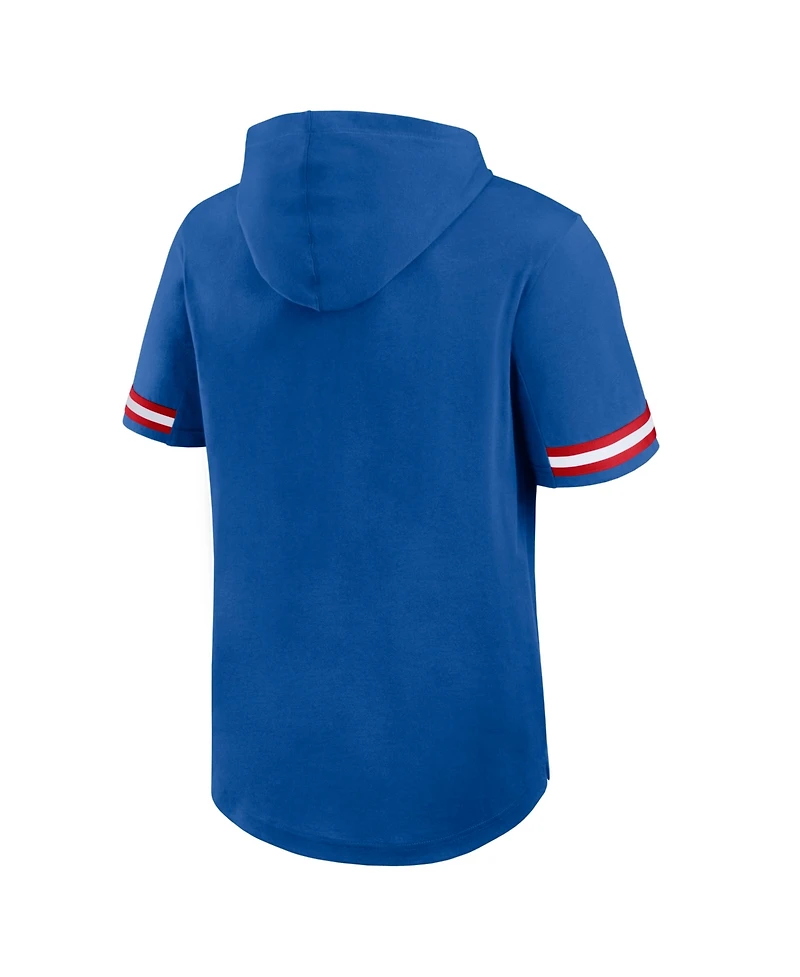 Fanatics Men's Royal New York Giants Optimal Play Short Sleeve Hooded T-Shirt