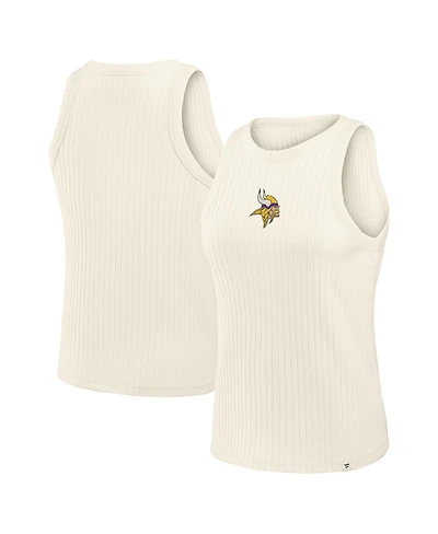 Fanatics Women's Cream Minnesota Vikings Star Play Tri-Blend Ribbed Tank Top