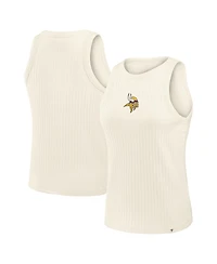 Fanatics Women's Cream Minnesota Vikings Star Play Tri-Blend Ribbed Tank Top
