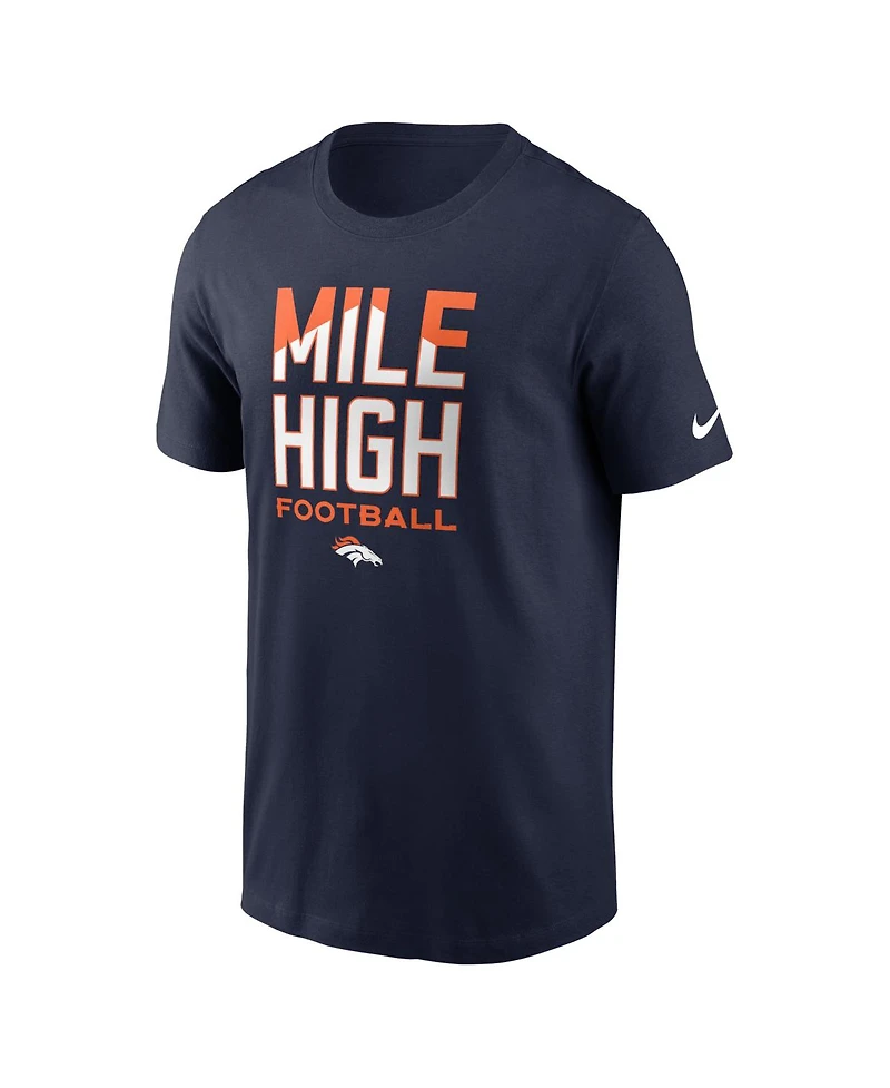 Nike Men's Navy Denver Broncos Mile High Football T-Shirt