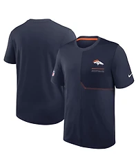 Nike Men's Navy Denver Broncos Sideline Uv Dri-fit Coaches Shirt