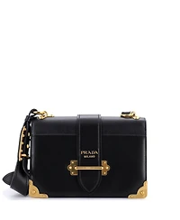 Pre-Owned Prada Large Cahier Crossbody Bag Leather and Saffiano Leather