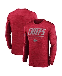 Nike Men's Red Kansas City Chiefs Sideline Offensive Transition Velocity Dri-fit Long Sleeve T-Shirt