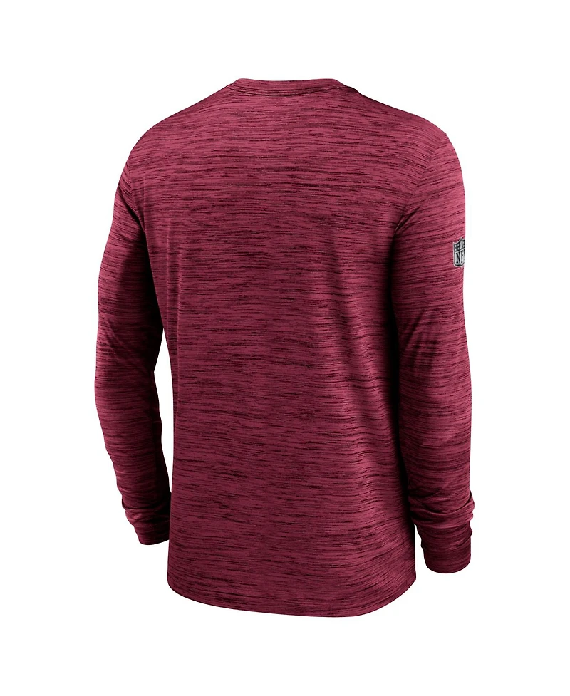 Nike Men's Burgundy Washington Commanders Sideline Offensive Transition Velocity Dri-fit Long Sleeve T-Shirt