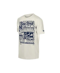 New Era Men's Cream York Yankees Injection Lifestyle Foodie Fashion T-Shirt