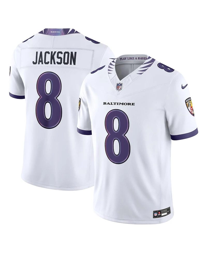 Nike Men's Lamar Jackson White Baltimore Ravens Vapor F.u.s.e. Sewn Down Limited Jersey