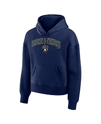 Fanatics Women's Navy Milwaukee Brewers Lockup Legacy Fleece Hoodie