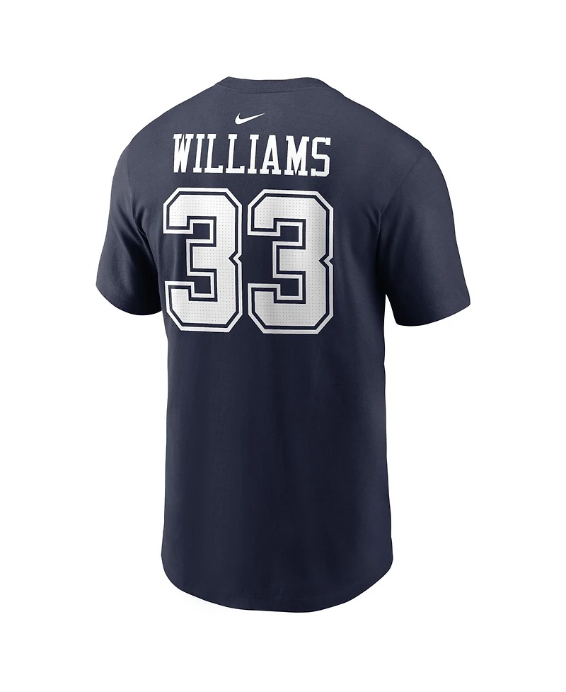 Nike Men's Javonte Williams Navy Dallas Cowboys Name Number T-Shirt