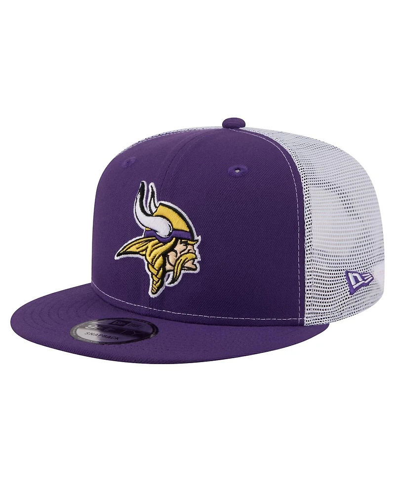 New Era Men's Purple Minnesota Vikings Core Team 9FIFTY Trucker Snapback Hat