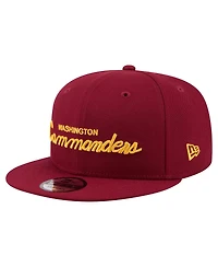 New Era Men's Burgundy Washington Commanders Core Team Script 9FIFTY Snapback Hat