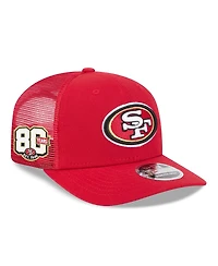 New Era Men's Scarlet San Francisco 49ers 80th Anniversary Side Patch 9SEVENTY Trucker Adjustable Hat