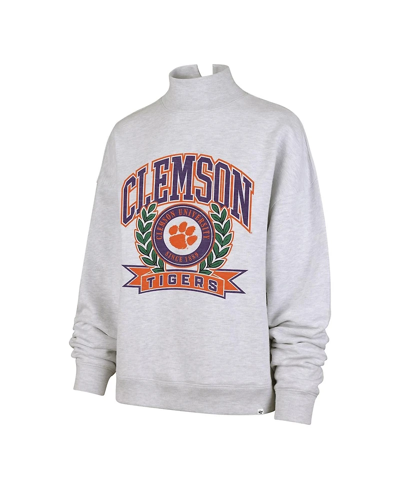 '47 Brand Women's Gray Clemson Tigers Laurel Arch Mock Neck Sweatshirt
