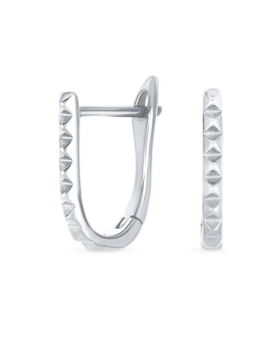 Bling Jewelry Modern Thin Huggie U Shape Hoop Earrings 14K Plated
