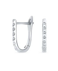 Bling Jewelry Modern Thin Huggie U Shape Hoop Earrings 14K Plated