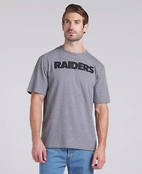 Fanatics Men's Heather Gray Las Vegas Raiders Pass Rush Tri-Blend T-Shirt