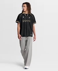 Fanatics Men's Black/Gold New Orleans Saints Homerun Raglan V-Neck Polo Shirt