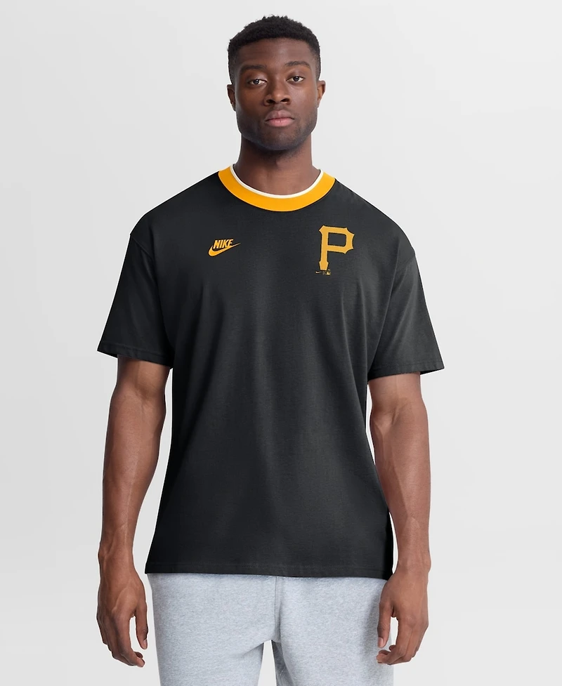 Nike Men's Black Pittsburgh Pirates Cooperstown Collection Ringer T-Shirt
