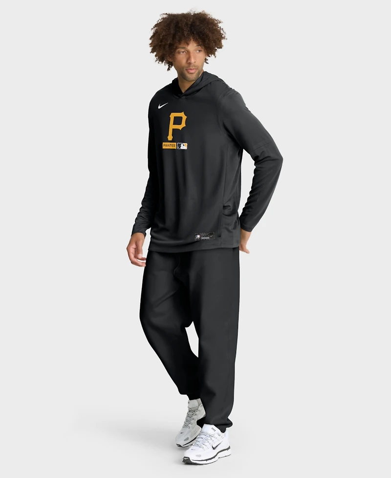 Nike Men's Black Pittsburgh Pirates Authentic Collection Dri-fit Long Sleeve Hooded T-Shirt