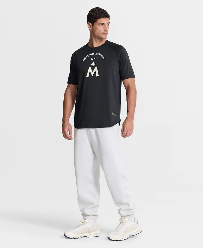 Nike Men's Navy Minnesota Twins Authentic Collection Batting Practice Pre-Game Raglan Dri-fit Top
