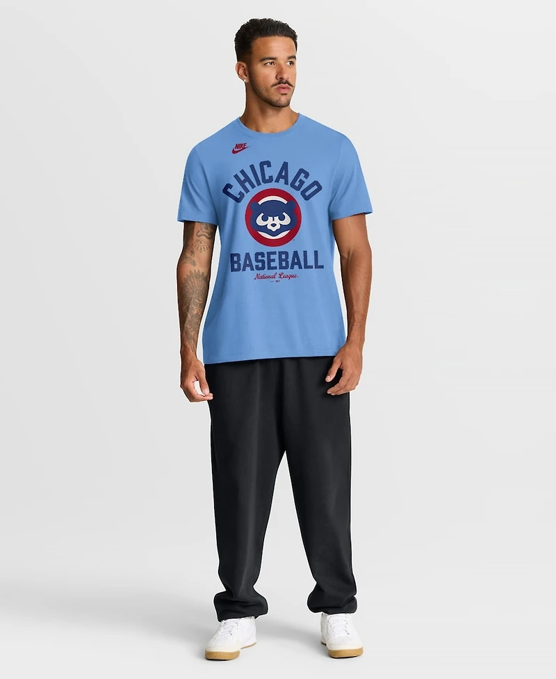 Nike Men's Light Blue Chicago Cubs Cooperstown Collection T-Shirt