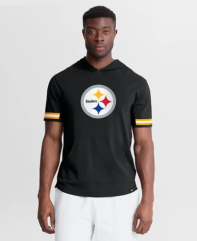 Fanatics Men's Black Pittsburgh Steelers Optimal Play Short Sleeve Hooded T-Shirt