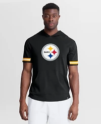 Fanatics Men's Black Pittsburgh Steelers Optimal Play Short Sleeve Hooded T-Shirt