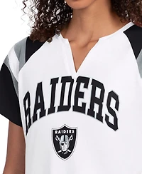 Starter Women's White Las Vegas Raiders Game On Notch Neck T-Shirt