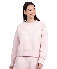 Starter Women's Pink Philadelphia Flyers Boxy Cropped Sweatshirt
