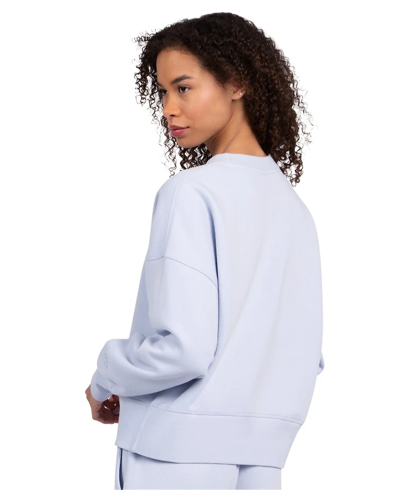 Starter Women's Light Blue New York Mets Pastels Boxy Fleece Sweatshirt