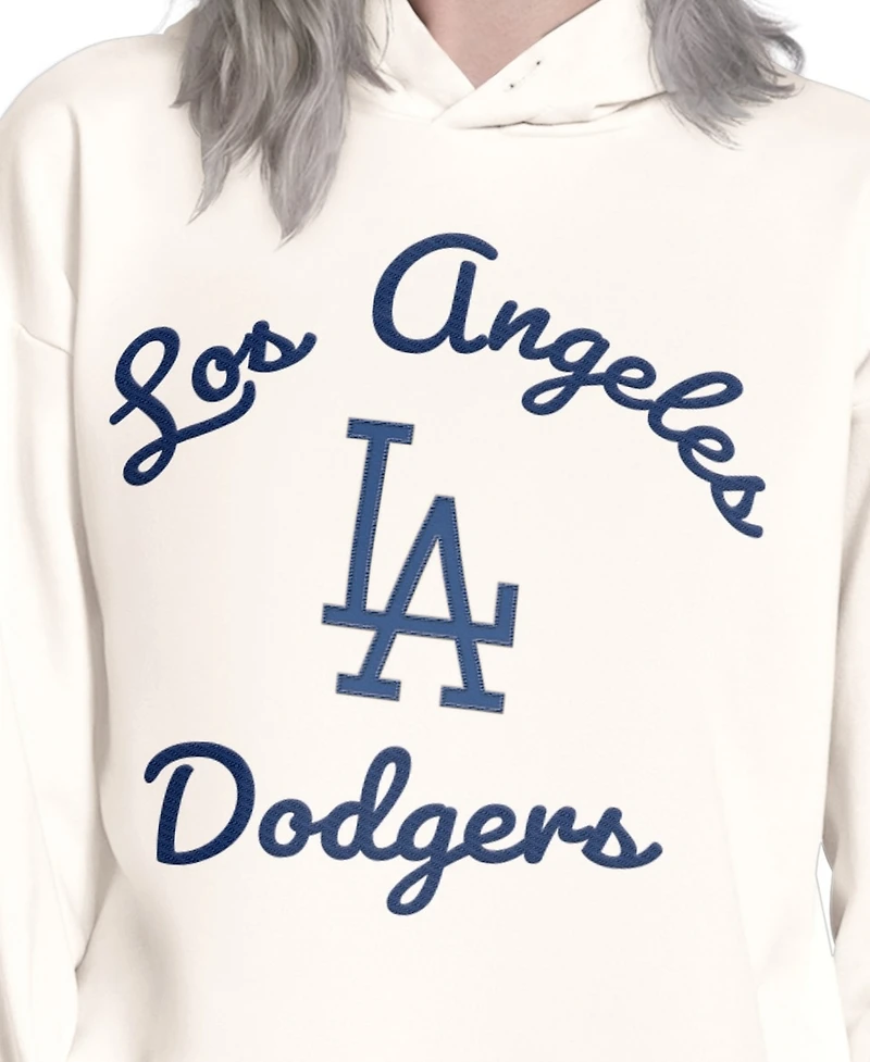Starter Women's Cream Los Angeles Dodgers Baseline Hoodie Sweatshirt