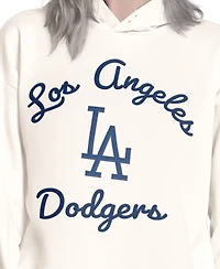 Starter Women's Cream Los Angeles Dodgers Baseline Hoodie Sweatshirt