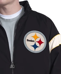 Starter Men's Black Pittsburgh Steelers The Gust Full-Zip Hooded Jacket