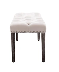 flynama Tufted Velvet Dining Bench, 330lbs Capacity