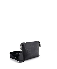 Pre-Owned Gucci Small Zip Messenger Bag Jumbo Gg Embossed Leather