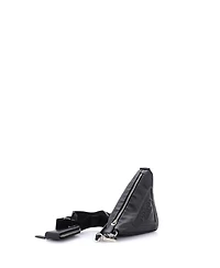 Pre-Owned Prada Mini Triangle Logo Zip Crossbody Bag Embossed Leather