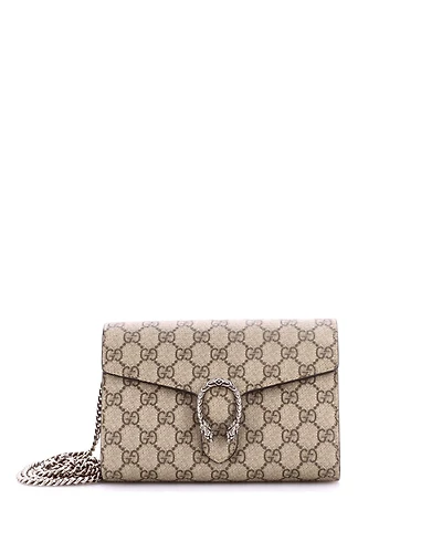 Pre-Owned Gucci Small Dionysus Chain Wallet Gg Coated Canvas