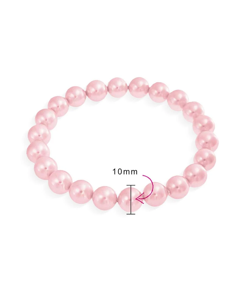 Bling Jewelry Classic Statement Faux Pearl Stackable Stretch Bracelet with 10MM Beads