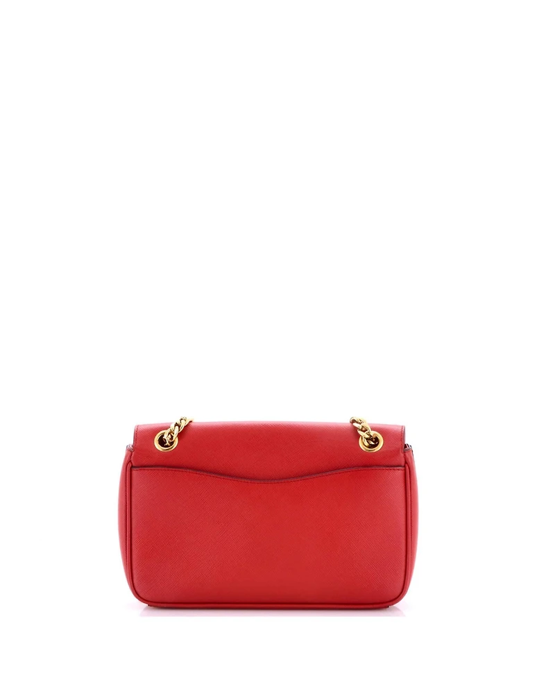 Pre-Owned Prada Small Pattina Flap Shoulder Bag Saffiano Leather