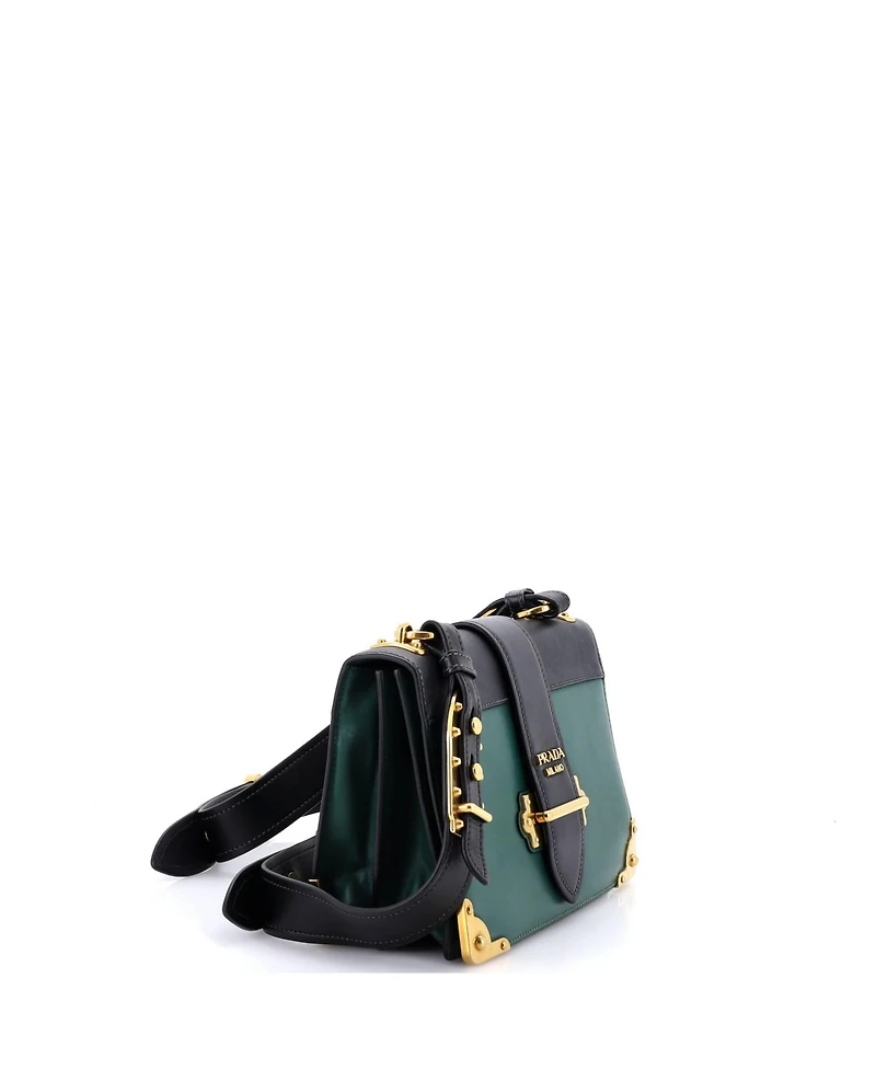 Pre-Owned Prada Large Cahier Crossbody Bag Leather and Saffiano Leather