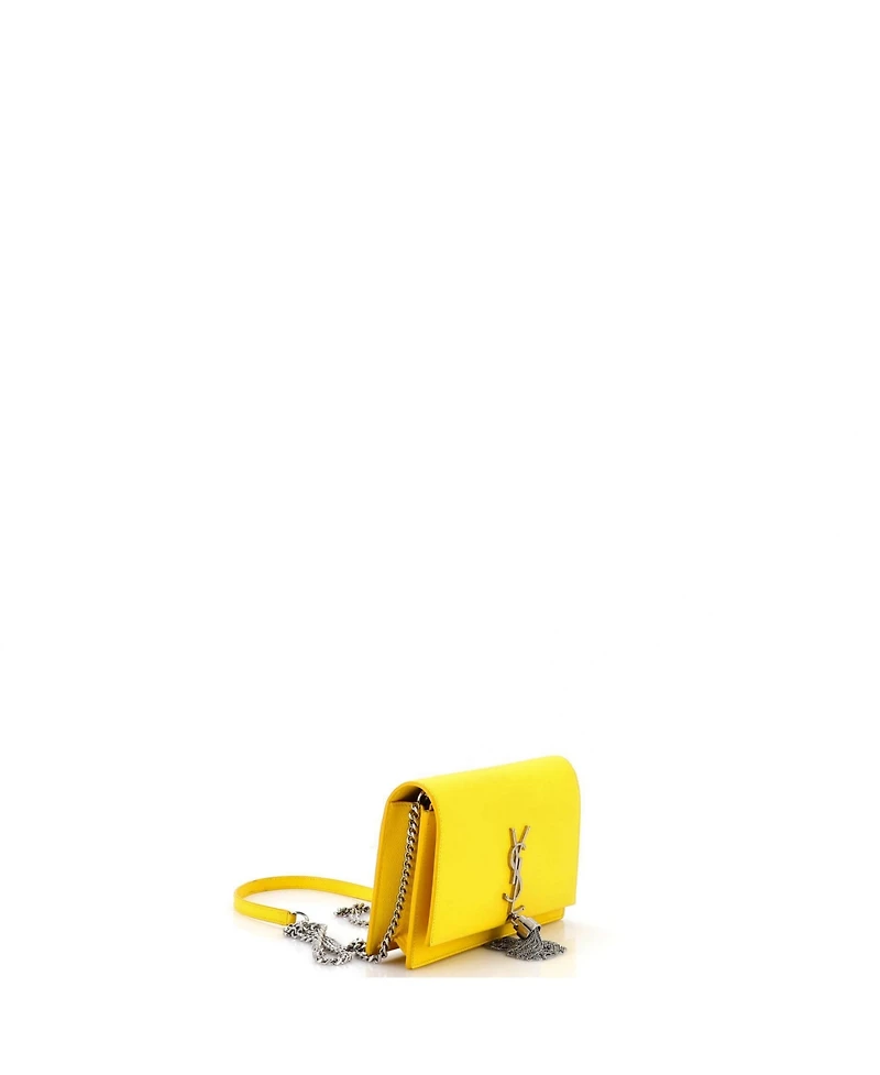 Pre-Owned Saint Laurent Classic Monogram Tassel Chain Wallet Leather