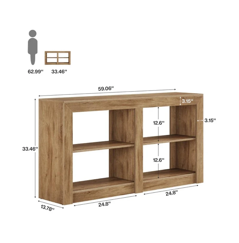 Slickblue Entryway Console Table 3-Tier Storage Design for Living Room and Hallway Use