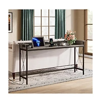 Slickblue Industrial Entryway Console Table with Charging Station and Usb Ports