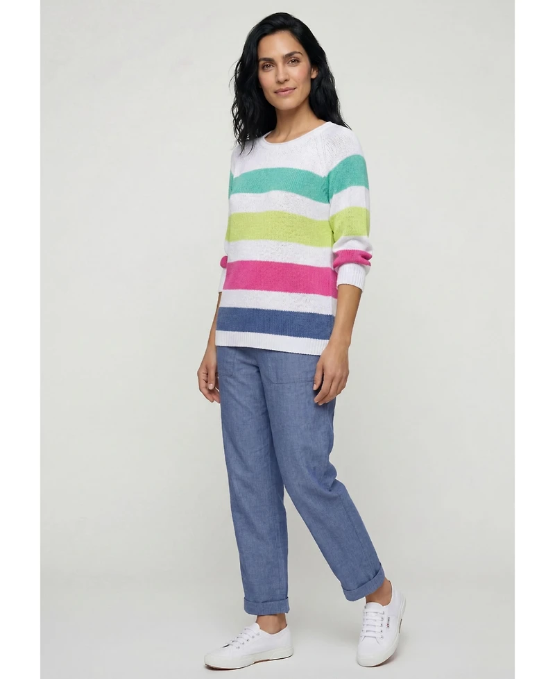 Olsen Women's Stripe Tape Yarn Sweater