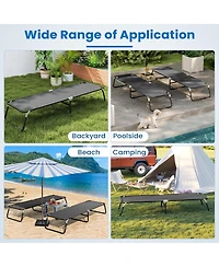 Gymax Folding Camping Bed Outdoor Portable Military Cot Sleeping Hiking Travel