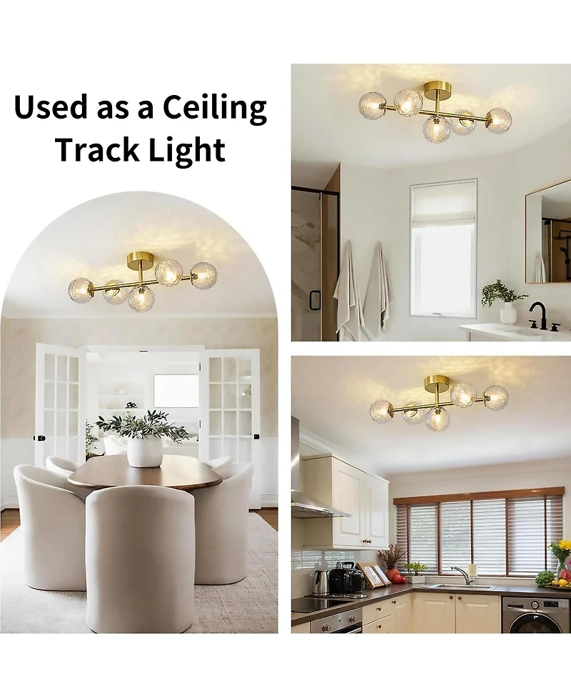 Midola Bathroom Vanity Light Fixtures: Modern Bath 5 Lights Brushed Golden Brass Wall Sconce