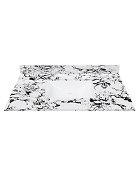 Sillysis 31/37/43 Inch Sintered Stone Bathroom Vanity Top with Ceramic Undermount Sink, Backsplash, Overflow, Stain Resistant Surface